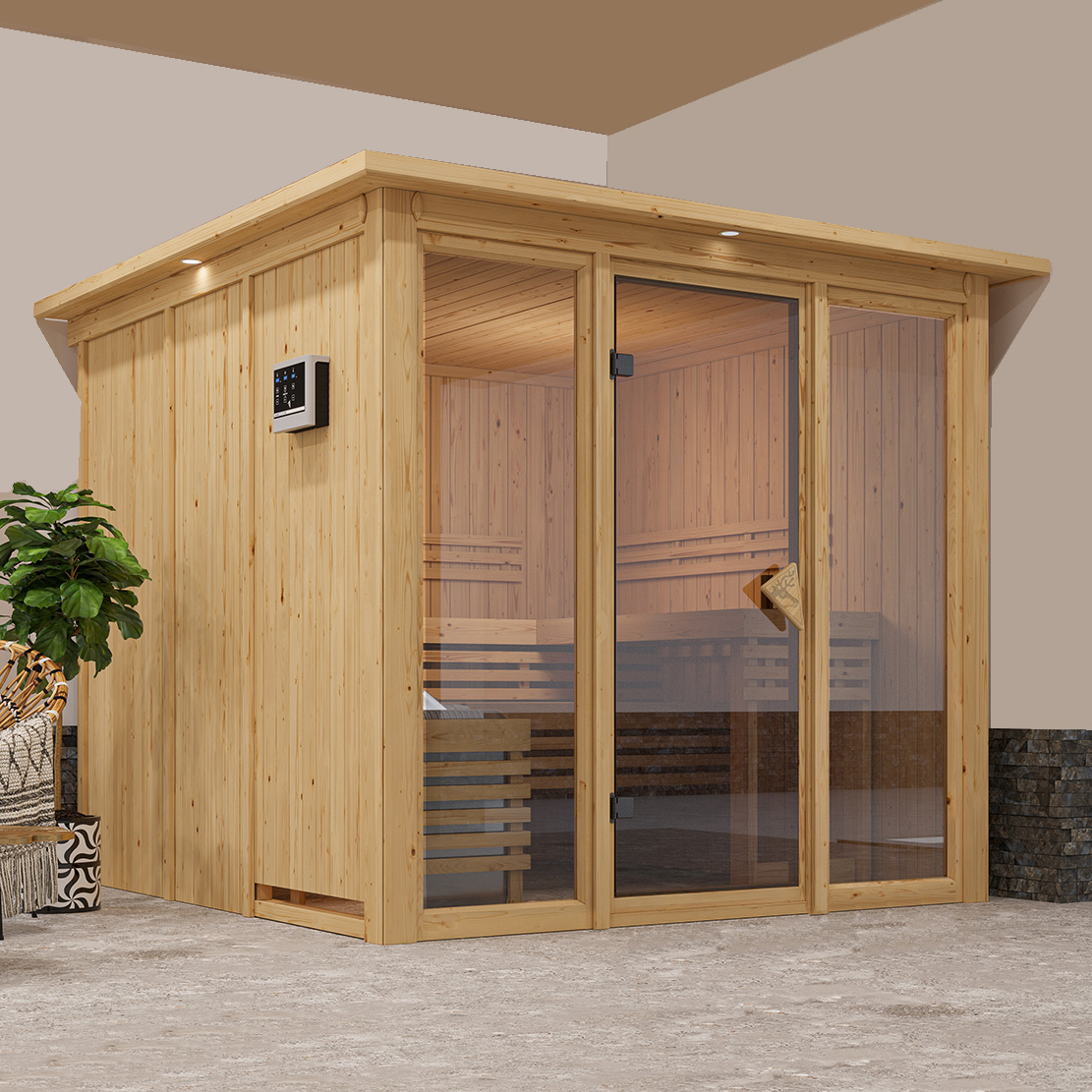 Bild von Karibu 68 mm System Sauna Askja