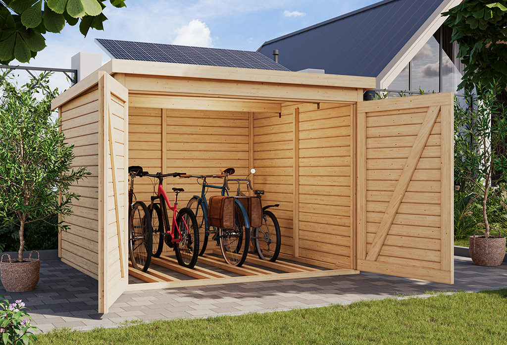 Bild von Karibu Fahrradgarage 4 mit Solaranlage